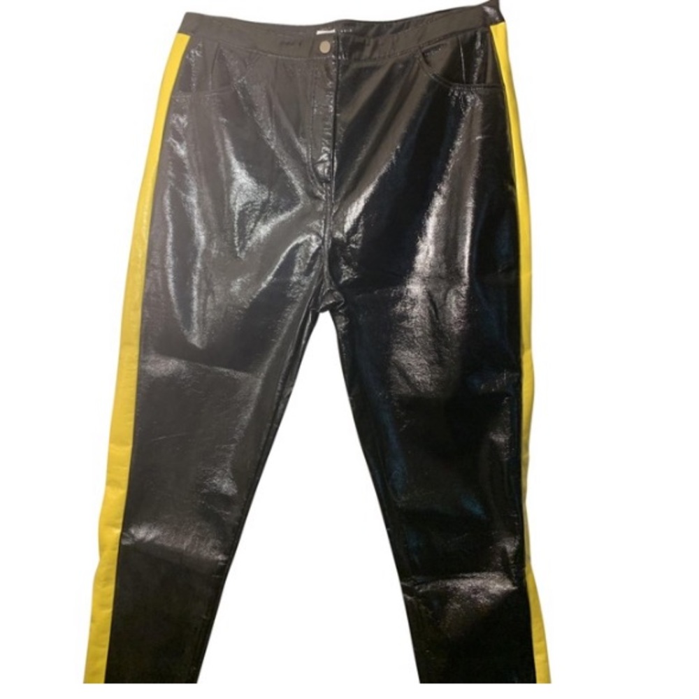 I’m First, she’s last leather pants